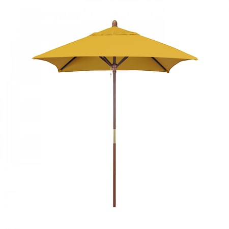 California Umbrella 6' Grove Series Wood Pole Hardwood Ribs Sunbrella Sunflower Yellow 194061338247